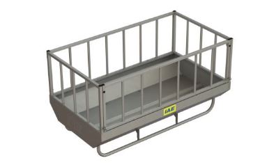 Rectangular feed bin on skids